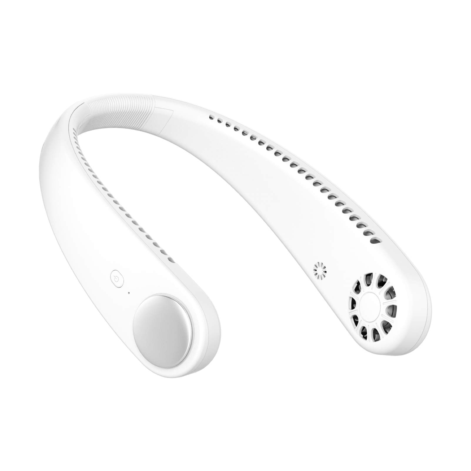 Portable Hanging Neck Fan, Type-C Rechargeable Hands Bladeless Fan with Music, Playback Function ,USB Powered Desk Fan,3 Speeds