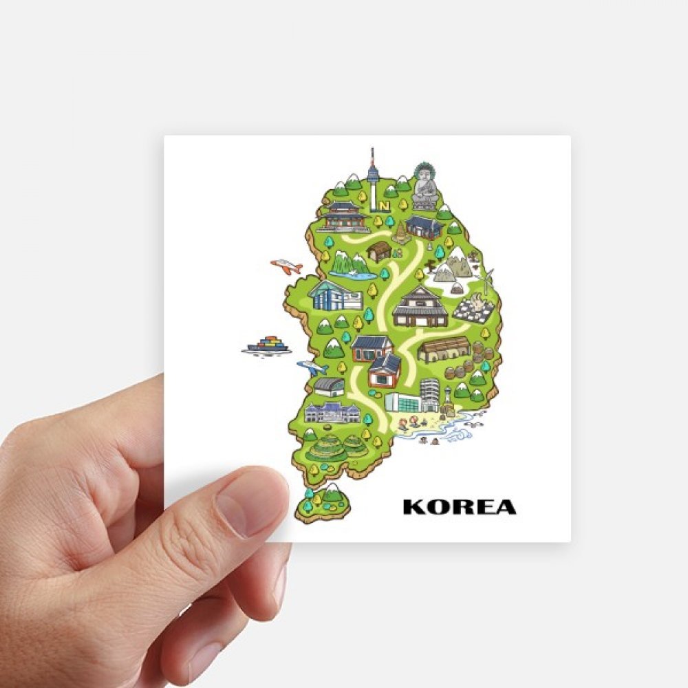 Buy showing popular landmarks in Korea Sticker Square Waterproof