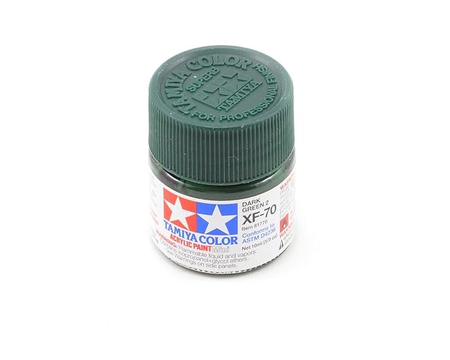 Tamiya - Pintura acrílica mini, verde oscuro XF70 (Tamiya 81770)