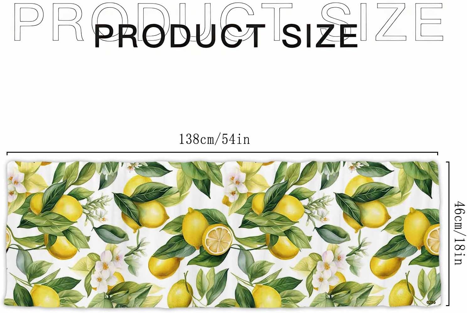 54x18 Inch Watercolor Lemon Floral Window Valance Curtain Yellow Summer Fruit Leaves Rod Pocket Short Topper Curtains Treatment Drapes 1 Panel for Kitchen Bathroom Bedroom Polyester