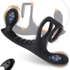 Vibrating Butt Plug Prostate Massager Sex Toys 4-in-1 Anal Vibrator Dildo with 7 High Pulse Vibrating Cock Ring