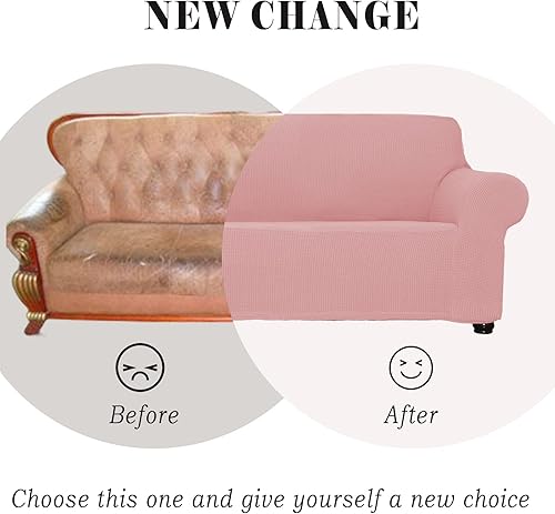 Miniatura 5 de Qubjus Funda elástica individual suave para sofá, protector de muebles de 1 plaza, transpirable, lavable, tela jacquard a cuadros pequeños con parte