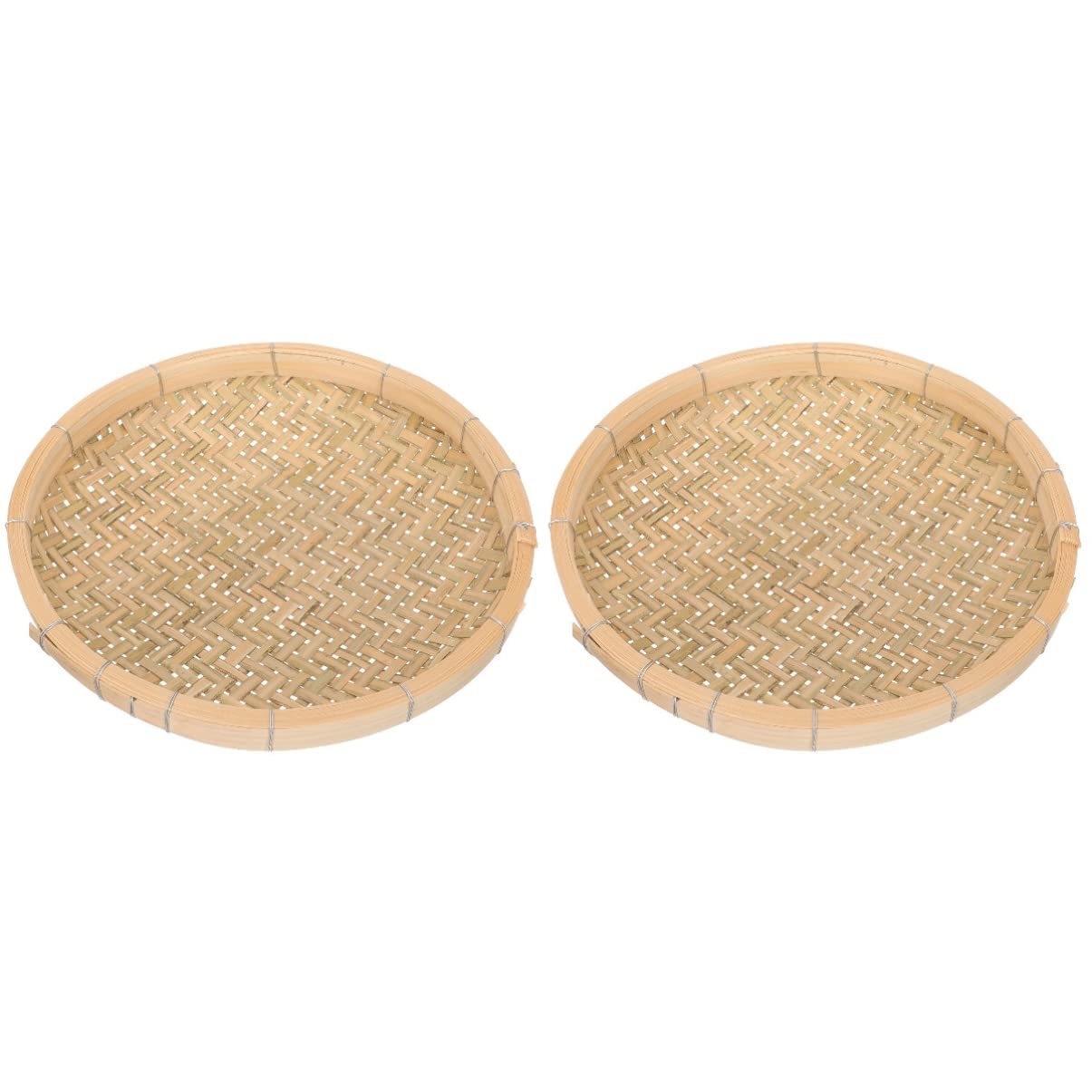 AUTSUPPL Storage Basket Multi Purpose Hand Woven Food Holder for Kitchen Versatile Fruit and Vegetable Tray Natural Material Decorative Storage