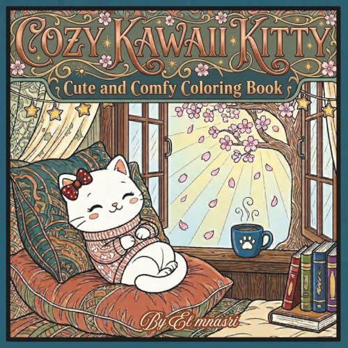 Cozy Kawaii Kitty: Coloring Book for Adults and Teens | Cute Cozy Daily Activities for Relaxation | cozy girl coloring book