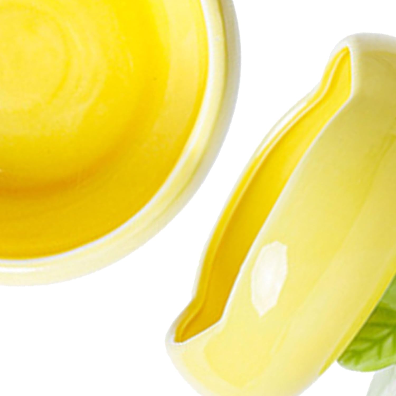 Ceramic Raised Cat Bowls, Cute Flower Shape Neck Spine Protection Raised Pet Food Bowl Elevated Porcelain Pet Feeder Bowl for Cats Dogs Pets(Yellow)
