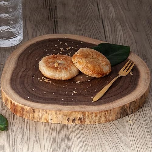 Miniatura 6 de Tabla de cortar de madera Tocón de árbol natural Forma irregular Tabla de cortar Cocina Placa de postre Acacia Madera Fotografía Accesorios