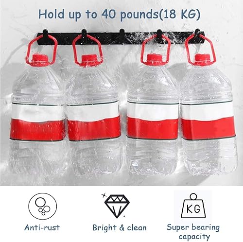 Miniatura 6 de Spotact Percheros para colgar en la pared con 7 ganchos para colgar, toallero de 25.7 x 1.3 pulgadas, moderno color negro para colgar ropa, entrada