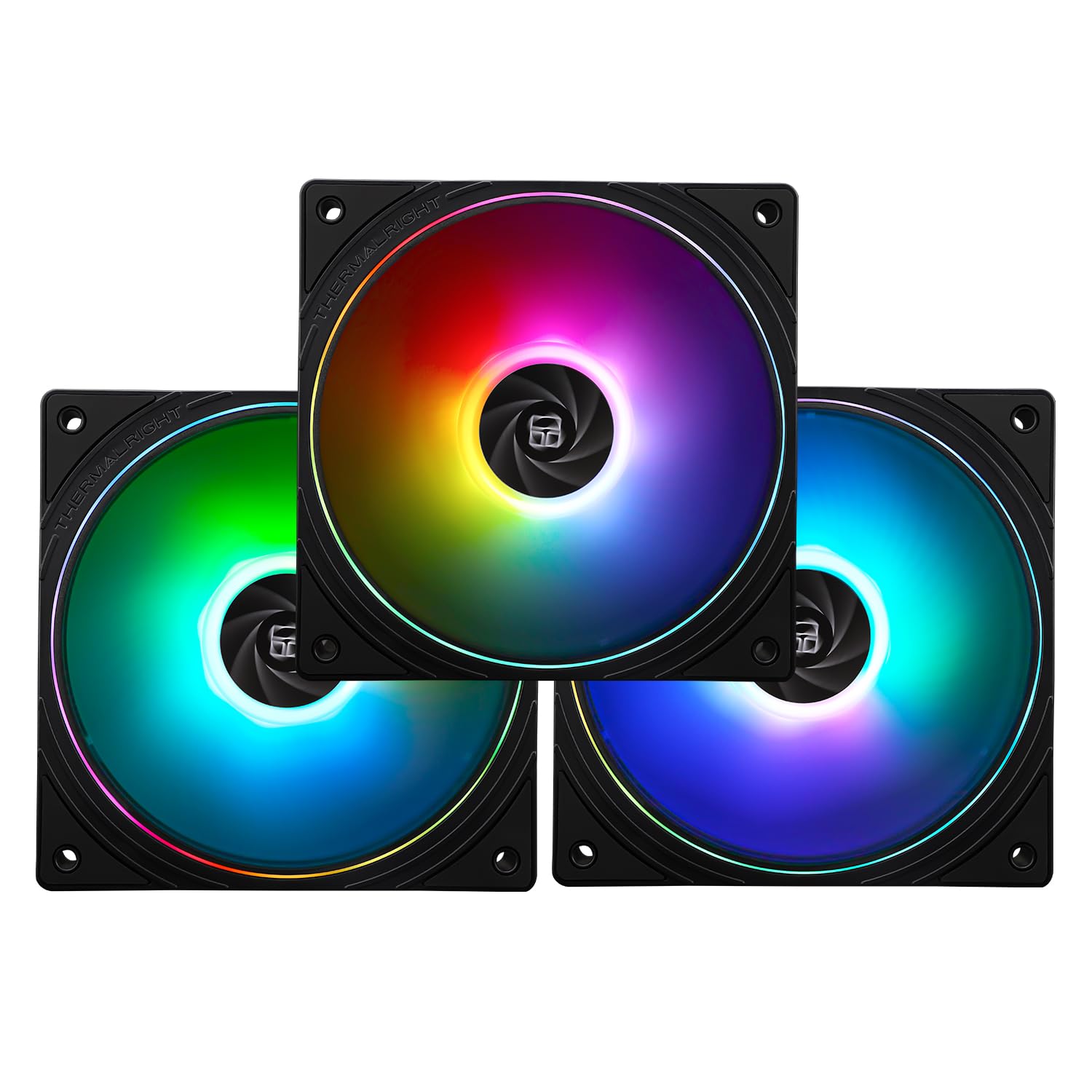 Thermalright TL-S12-S Ventilador de CPU de 120 mm Case Fan ARGB, conector PWM de 4 pines, ventilador de ordenador silencioso con rodamiento S-FDB, hasta 1500 rpm (Pack de 3)