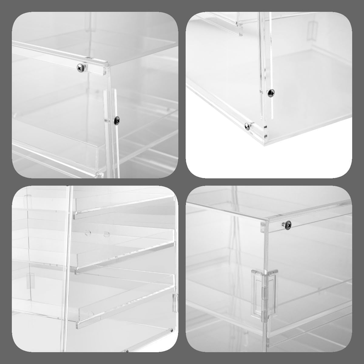 Acrylic Bakery Display Case, Countertop Pastry Display with Door for Desserts and Cupcakes, 18.7 x 17.7 x 17.7 Inch