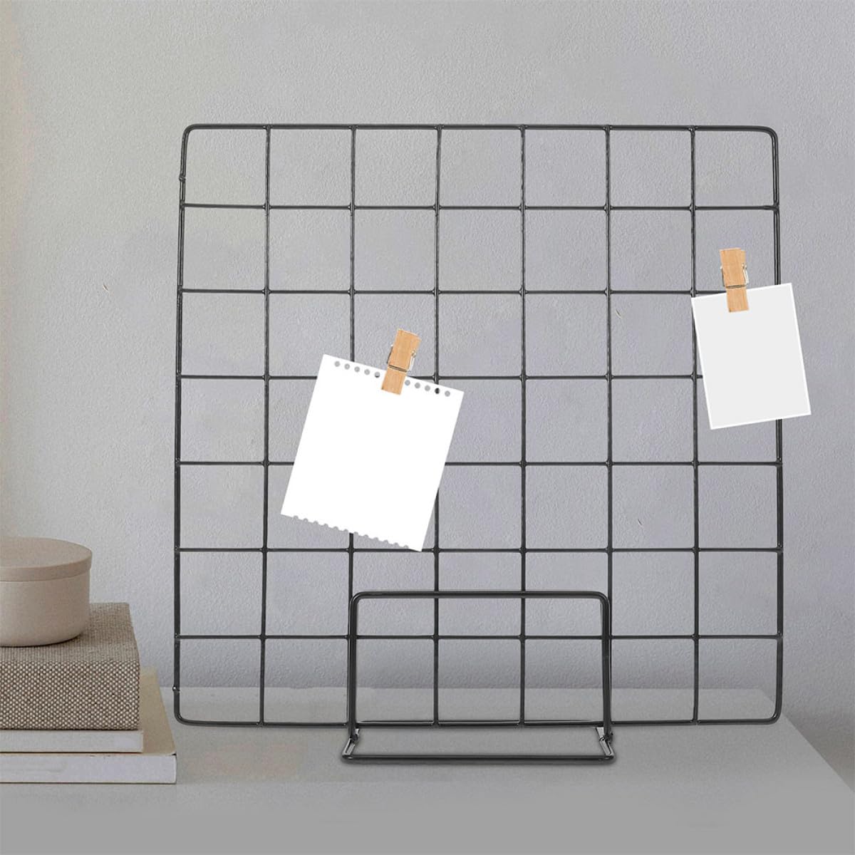 SOIMISS Wandgitter Organizer aus Metall 2 Stück Quadratisches Drahtgitter mit Stabilem Rahmen für Büro und Wohnbereich als Fotodisplay und Dekoration