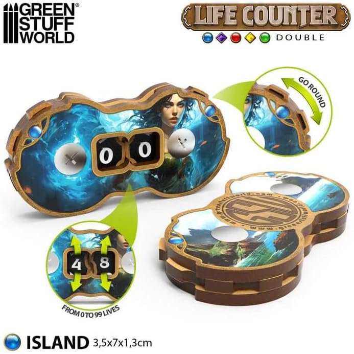 Green Stuff World Life Counters for Popular Tabletop Games (Blue)