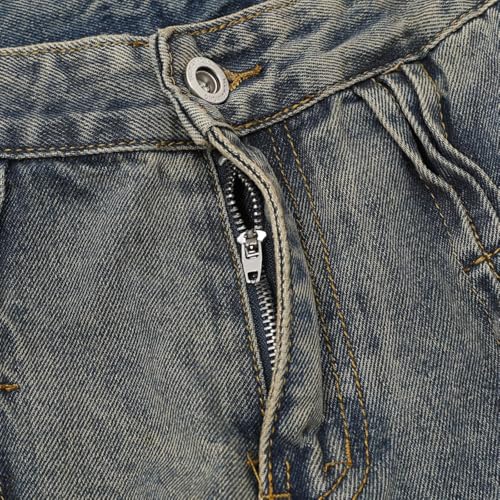 Men's Y2K Casual Jeans Fashion Pleated Wave Pattern Baggy Jean Pants Straight Wide Leg Hip Hop Denim Pants4