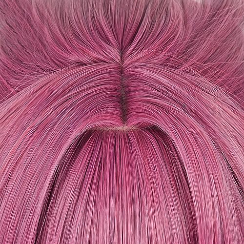 Image of Anime Purple Red Wigs Long Straight Wig with Bangs and Ponytail Adult COS Game Cosplay Wigs Halloween,Christmas,Comic con,Game Show,Party