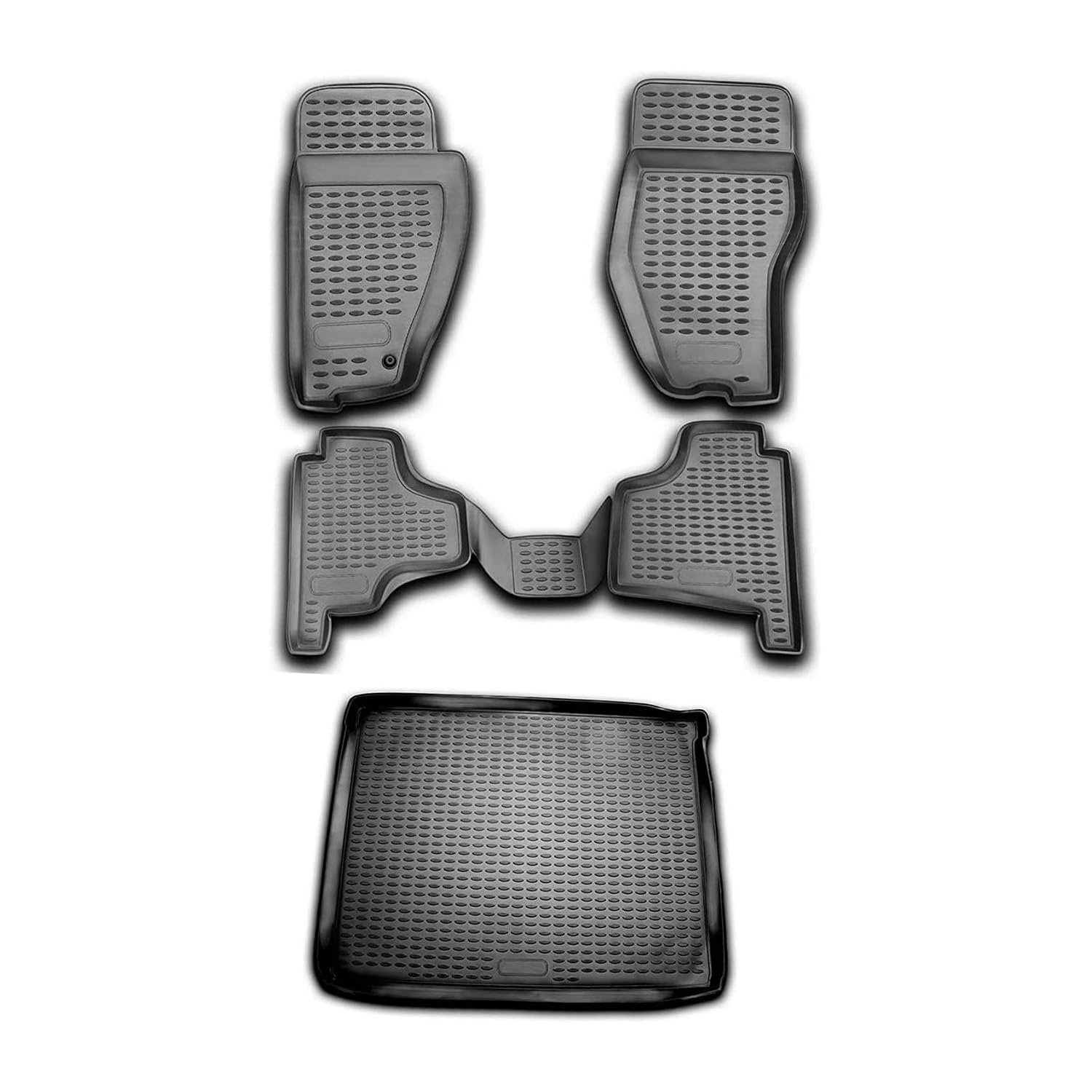 OMAC Custom Floor Mats & Cargo Liners for Dodge Nitro 2007-2012 Black 5 Pcs