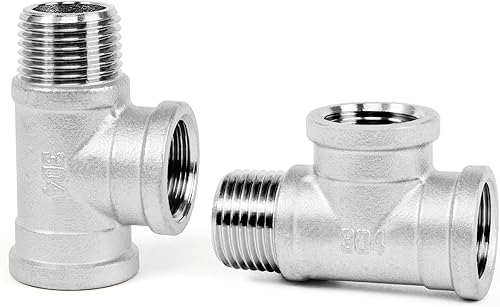 Miniatura 9 de ChillWaves Instalación de tubería de acero inoxidable 304, adaptador de rosca hembra NPT de 34 "x 34" en T de 34 "x 34" (2 unidades)