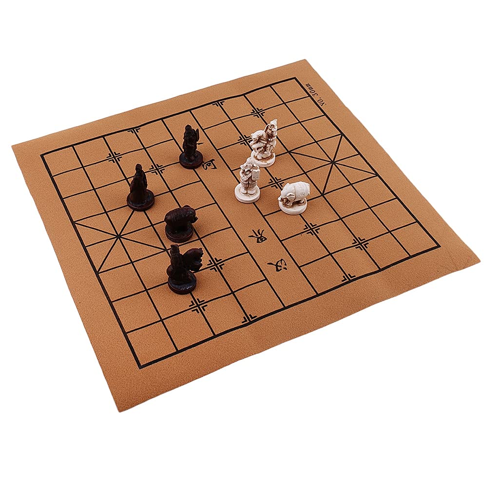 ZAW Schach Tragbare Vintage Chinesische traditionelle Schachharz-Terradotta-Armee-Ches-Stücke Handbild Sammlerstücke Geschenk Chess (Größe : A Set)