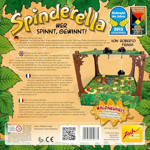 Zoch 601105077 Spinderella - Kinderspiel des Jahres 2015 - kindgerechtes Wettlaufspiel in unterschiedlichen Schwierigkeitsstufen, für Kinder ab 6 Jahren – Bild 3