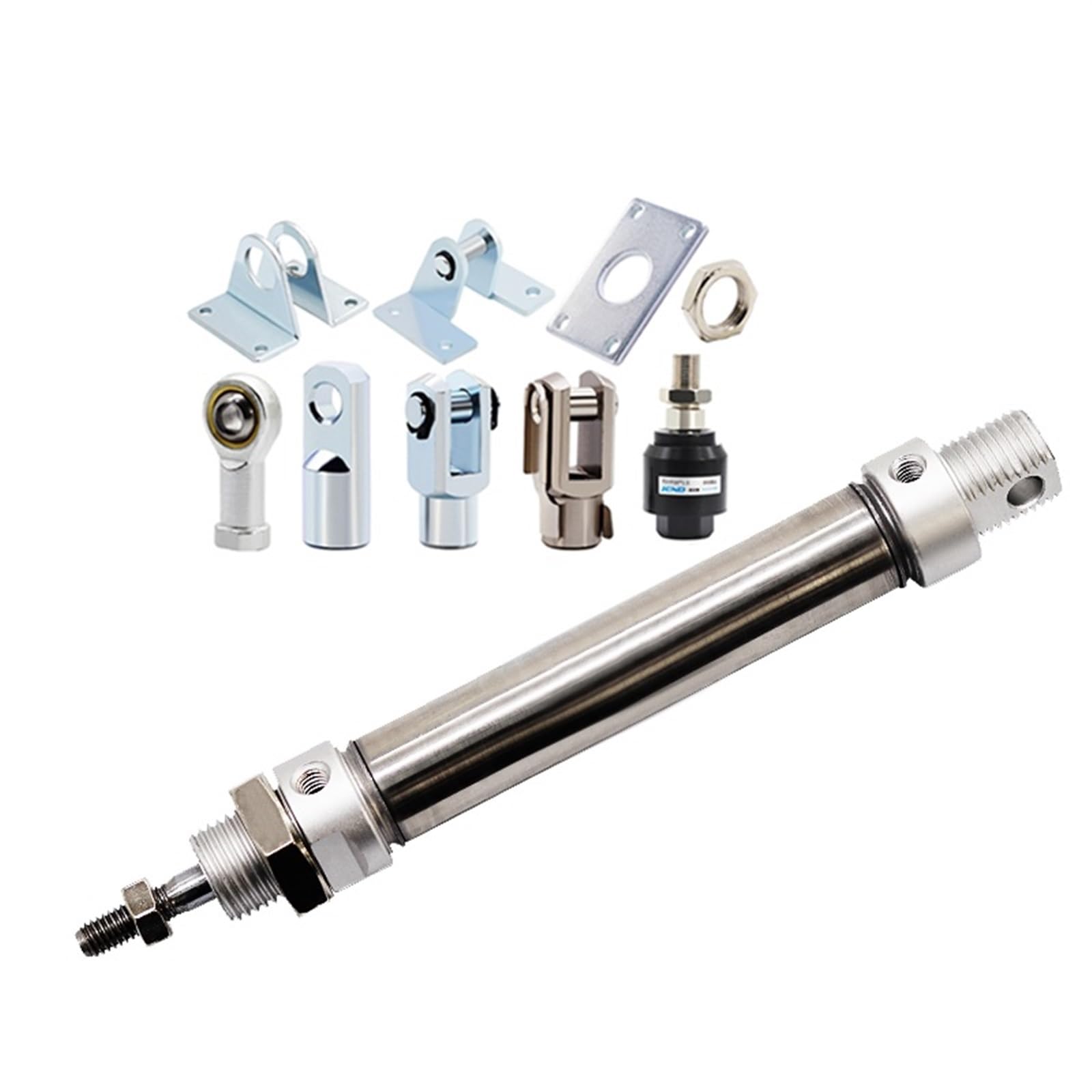 MA16 Series Air Pneumatic Cylinder 25-500mm Stroke Stainless Steel Double Acting Piston(MA16X200,Only Cylinder)