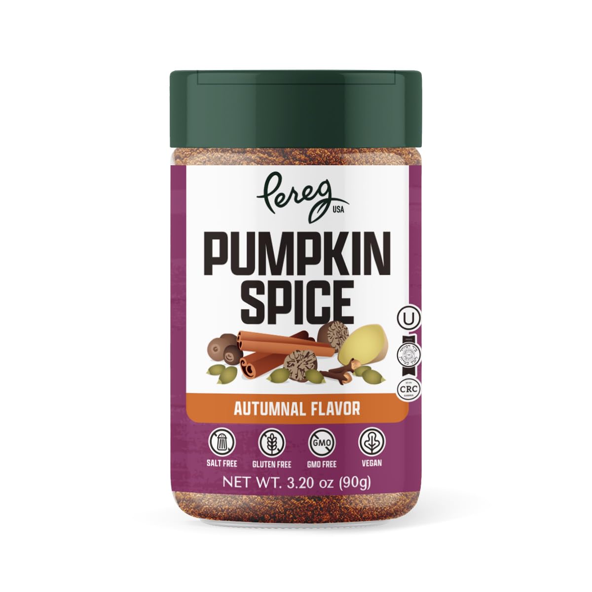 Pereg Pumpkin Pie Spice 3.2 Oz - Savory Spice Blend - No Artificial Ingredients - Pumpkin Spice - Exotic Flavors - Organic Spices - Vegan - The Gourmet Collection Spice Blends - Kosher Certified