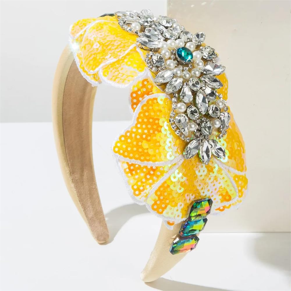 Fasce per capelli da donna con paillettes scintillanti fasce per capelli ampia fascia iridescente accessori per capelli nero