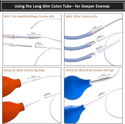 Miniatura 6 de HealthAndYoga™ NaturoFlo Kit de bolsas de enema (2 cuartos de galón) con puntas de colon de PVC extra - Juego de 10 (12 FR)
