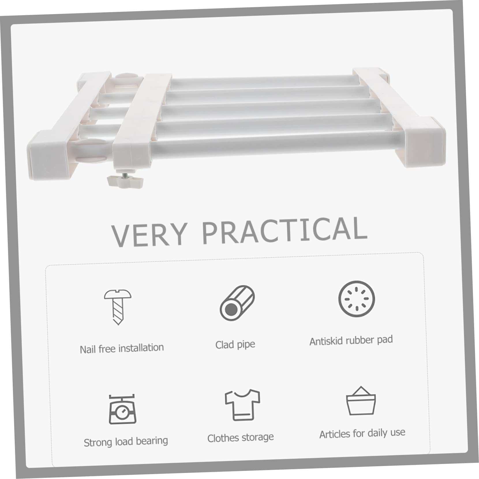 Garneck Space-Saving Cabinet Rack Closet Organizer Storage Shelves Linen Closet Shelves Nail-Free Retractable Storage Bracket Versatile Stand