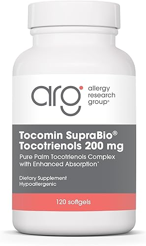 Allergy Research Group Tocomin SupraBio Tocotrienoles Suplemento de 200 mg - Tocotrienoles Vitamina E, Complejo Tocotrienol de Palma, Tocotrienoles