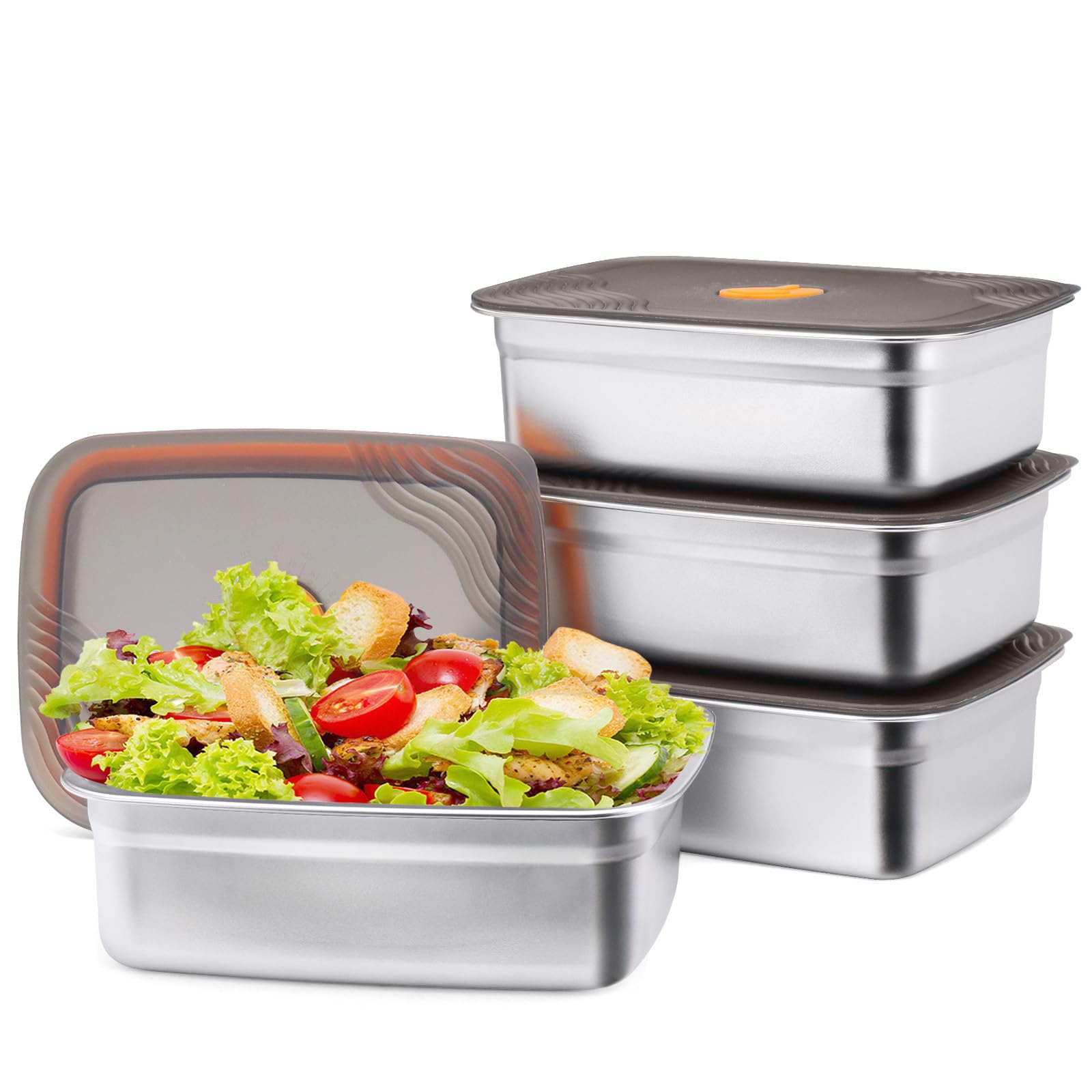 4 Stück Frischhaltedosen mit Deckel, Aufschnittbox Fresh, Meal Prep Container mit Deckel für Büro, Reisen