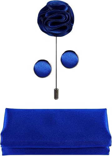 Miniatura 5 de TIE G 5pcs Tie Set in Gift BOX WHITE OR BLACK Solid Color Necktie, Satin Bow Tie, Pocket Square, Lapel, Cuff Links