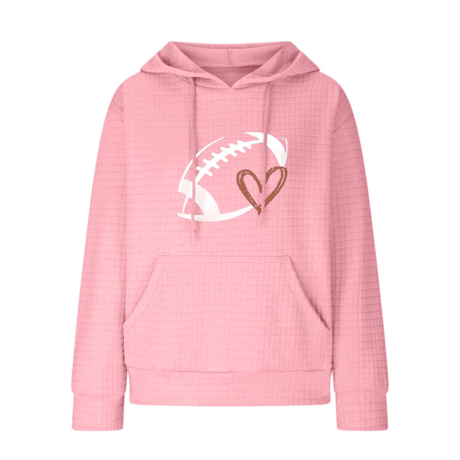 GenericFall Fashion Sweatshirt For Women Football Print Game Day Hoodies 2023 Trendy Long Sleeeve Round Neck Outfits Tops