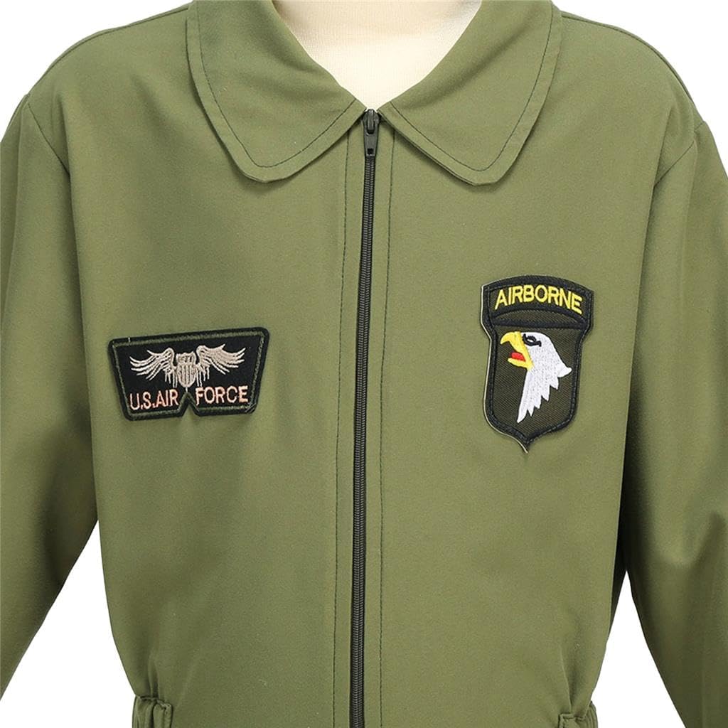 Dressy Daisy Boys Fighter Pilot Costume Air Force Jumpsuit Kids Howleen Dress Up Career Pretend Day Play Outfit 5-12 Years