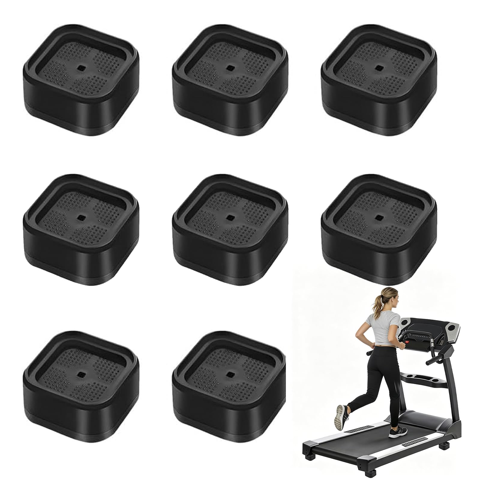 Lyyixbix 8Pcs Treadmill Incline Riser Blocks, Walking Stackable Height Adjustable Incline Blocks Pad Attachment Non Non Slip Upgrade Amp for Home Gym Leveling Uphill Workout Treadmill Accessories