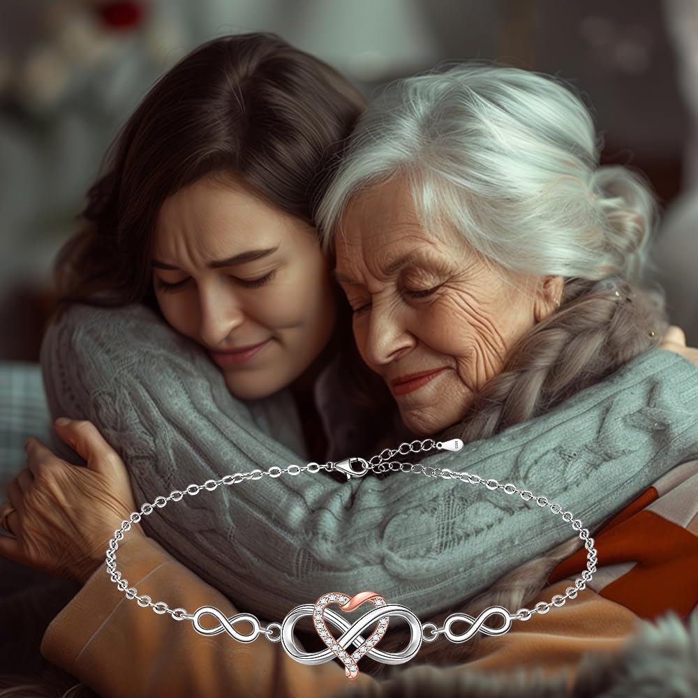 Infinity Anklet Heart Infinity Ankle Bracelets for Women Sterling Silver Endless Love Jewelry for Mothers Day - Image 8