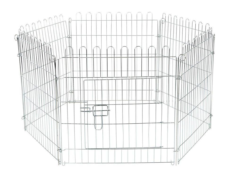 Kerbl Pet Freigehege, verzinkt, 6 Gitter 56,5x56,5 cm, mit Tür