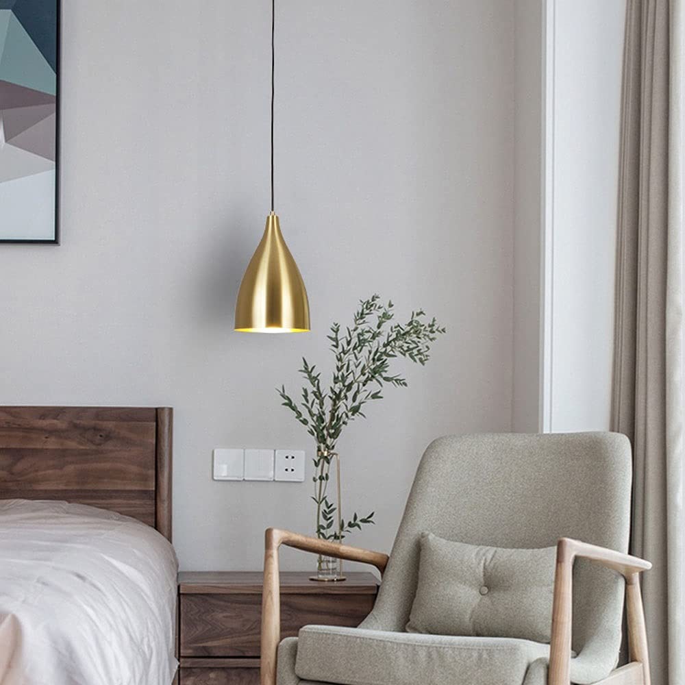 Pendentif or moderne Loft Loft Plafonnier Lanterne à suspendre Mini Landeliers Mini Landeliers Luminaires de chevet pour Kitchen Island Salle à manger Chambre à coucher Foyer