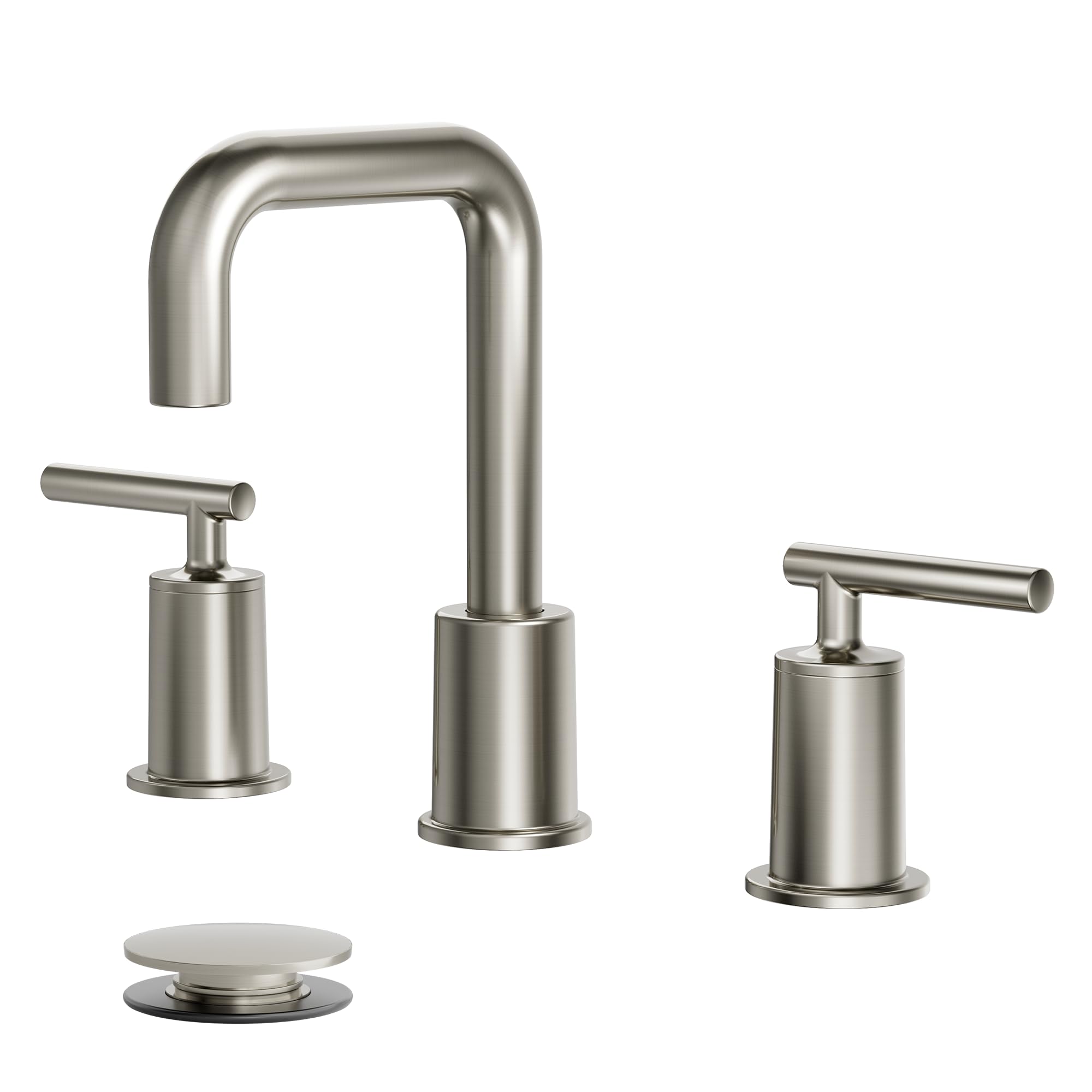 VXV Brushed Nickel Bathroom Faucet 3 Hole 8 Inch Widespread Bathroom Sink Faucet 2-Handle Bath Vanity Faucets with