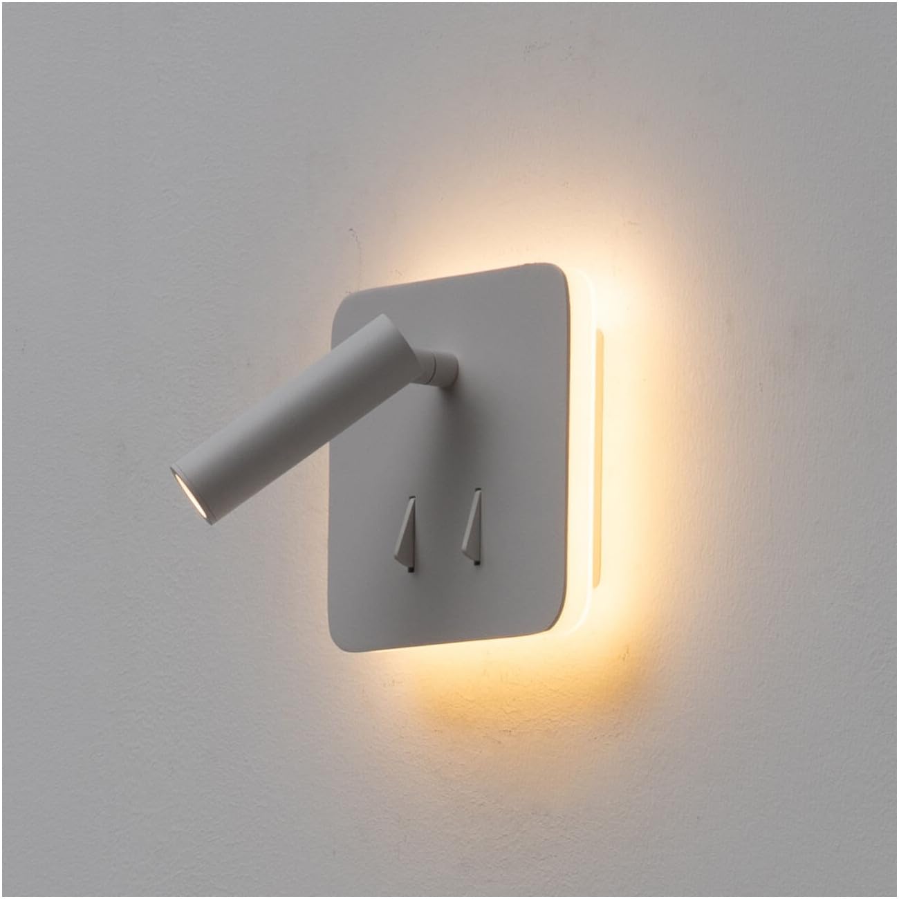 Kosilum – Leselampe mit doppeltem Licht, LED, multifunktional, Bilbao, warmweißes Licht, Beleuchtung für Wohnzimmer, Schlafzimmer, Küche, Flur, 3 W + 6 W – 300 lm + 550 lm – integrierte LED – IP20