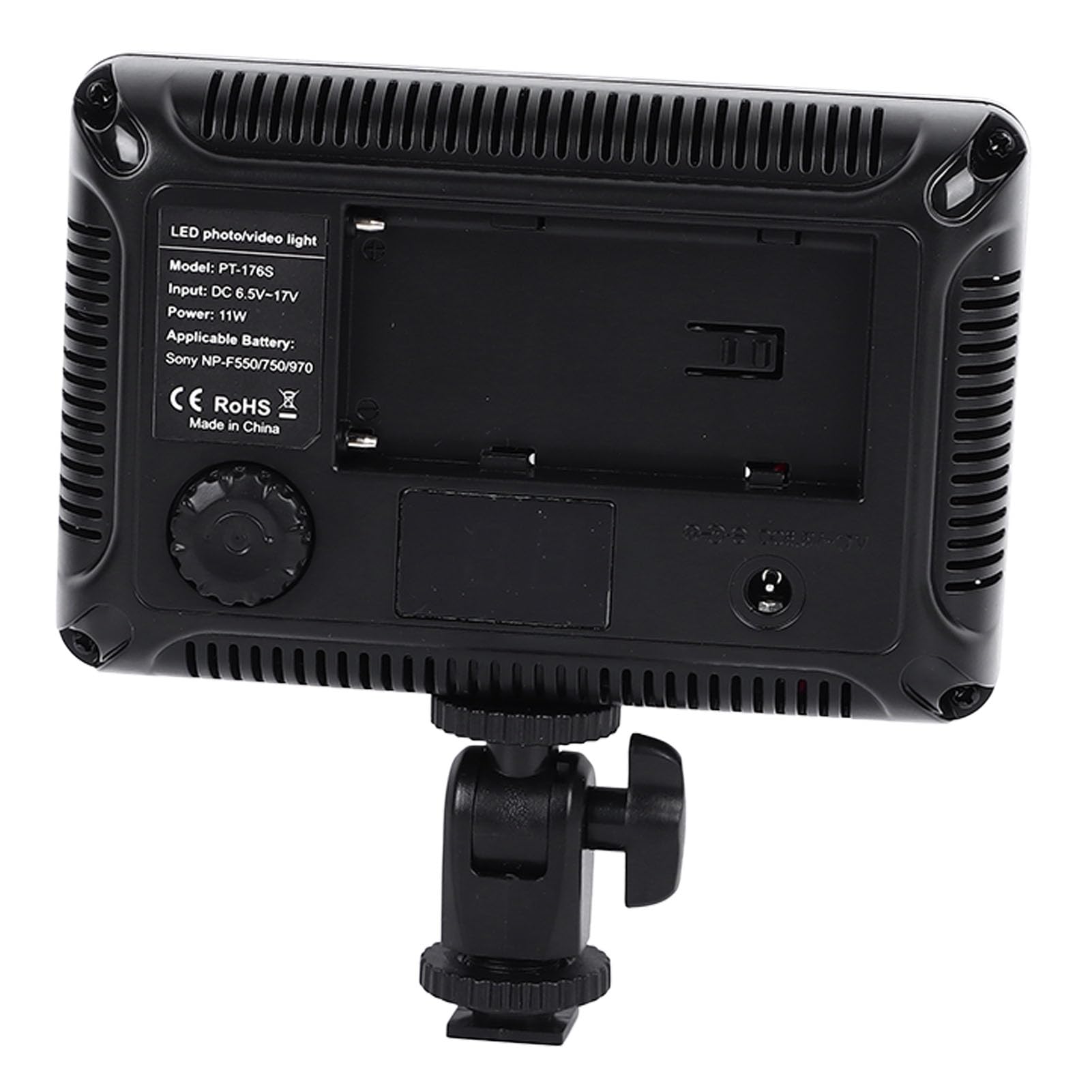 Luz de Vídeo LED, Iluminación de Fotografía Portátil con 176 Cuentas LED, Lámpara de Panel Regulable Recargable, Luz de Relleno con Soporte para Zapata, para Cámara DSLR