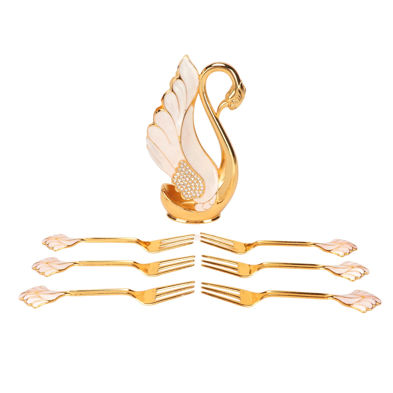 Set Cucchiaini Da Caffè Con Supporto A Forma Di Cigno – 6 Pezzi, 12,2 Cm, In Lega Di Zinco, Colore Argento, Per Bar E Casa - 5