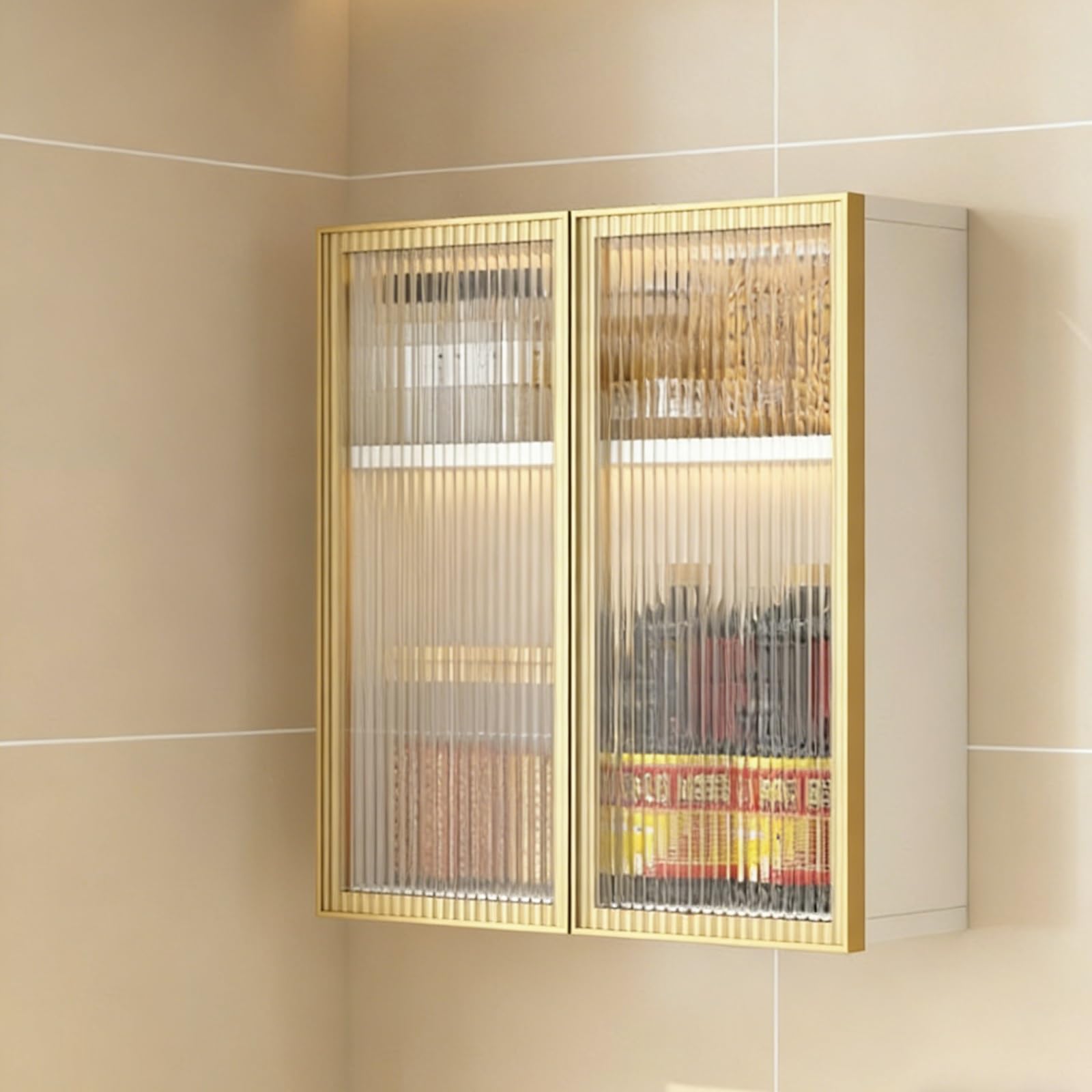 Black Aluminum S Wall Cabinet 2 Tier Tempered S Door Sto Floating Hanging Cupboard For Kitchen Bathroom Living Room,White-50*15*53Cm/19.7*5.9*20.9In,White-50*15*53cm/19.7*5.9*20.9in