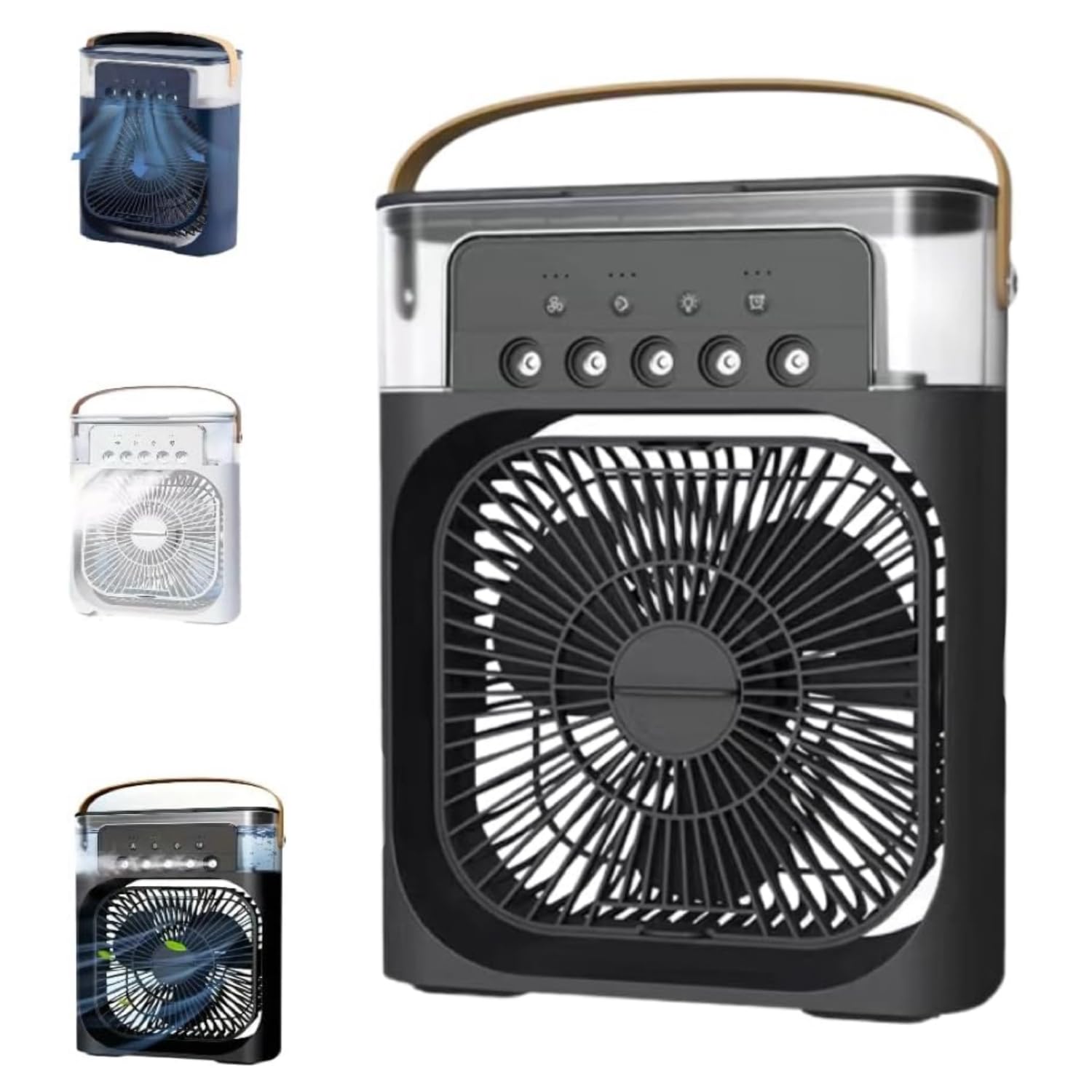 Portable Air Conditioners Fan Mini Evaporative Air Cooler AC Cooler Humidification Fan with 3 Timers 7 Colors LED