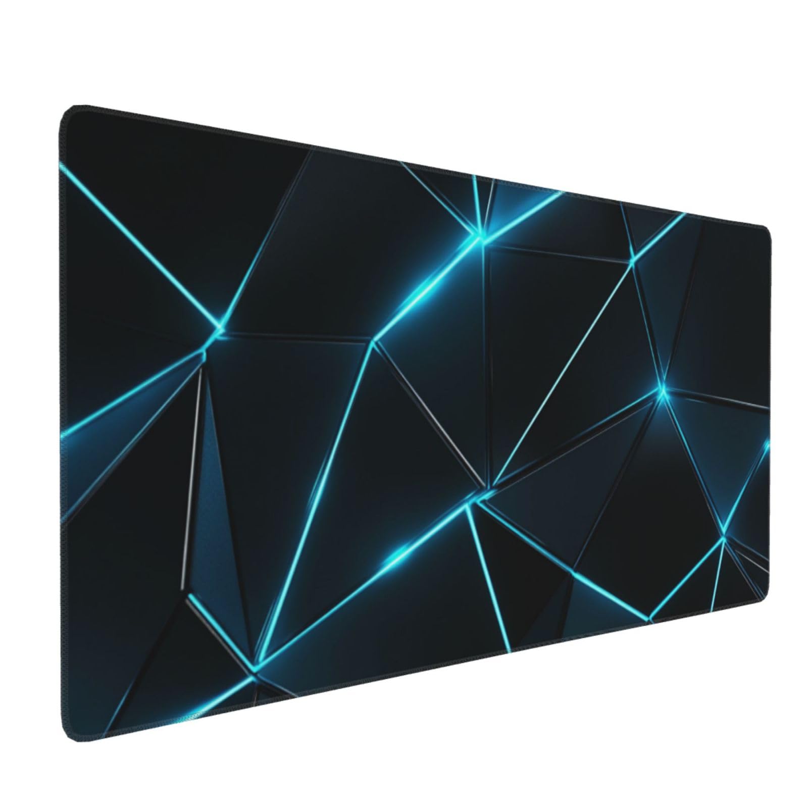 Tappetino Mouse XXL Grigio & Blu, 100 x 50 cm Tappetino da Scrivania G409 | Tappetino per Mouse, Base in Gomma Antiscivolo, Superficie Impermeabile, Bordi Cuciti, Tappetino Scrivania per Ufficio, Gioco