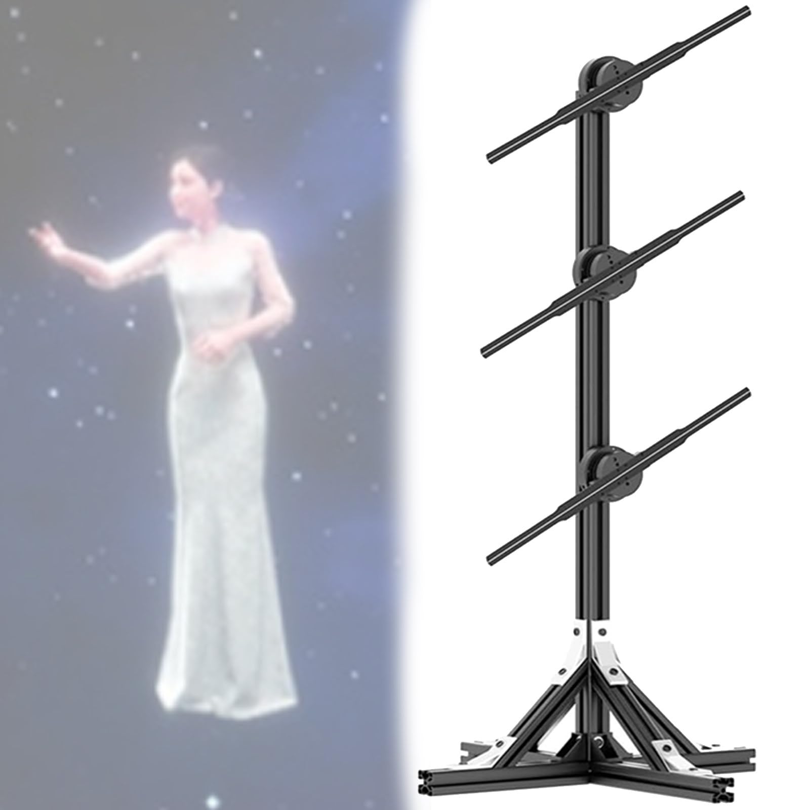 Wentylator Z Wyświetlaczem Reklamowym Holograficznym, Sterowany Aplikacją Wi-Fi, Projektor Holograficzny 3D Na Imprezy I Do Sprzedaży Detalicznej, Pionowy, Obrotowy Sprzęt Projekcyjny