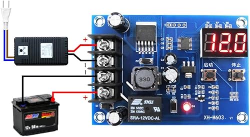 Controlador de carga de batería Interruptor de protección Pantalla digital Encendido Apagado Relé Controlador de carga para batería de 12 V 24 V