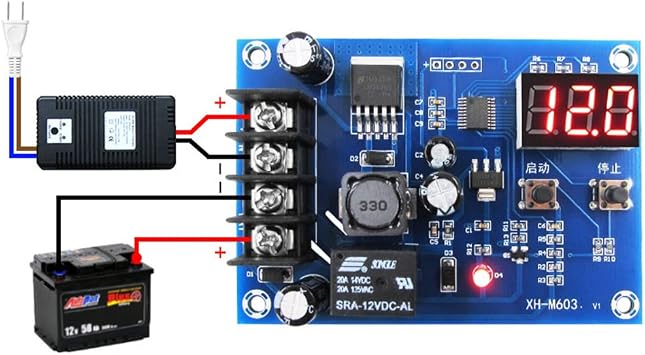 Battery Charge Controller Protection Switch Digital Display On Off Relay Charge Controller for 12V 24V Battery