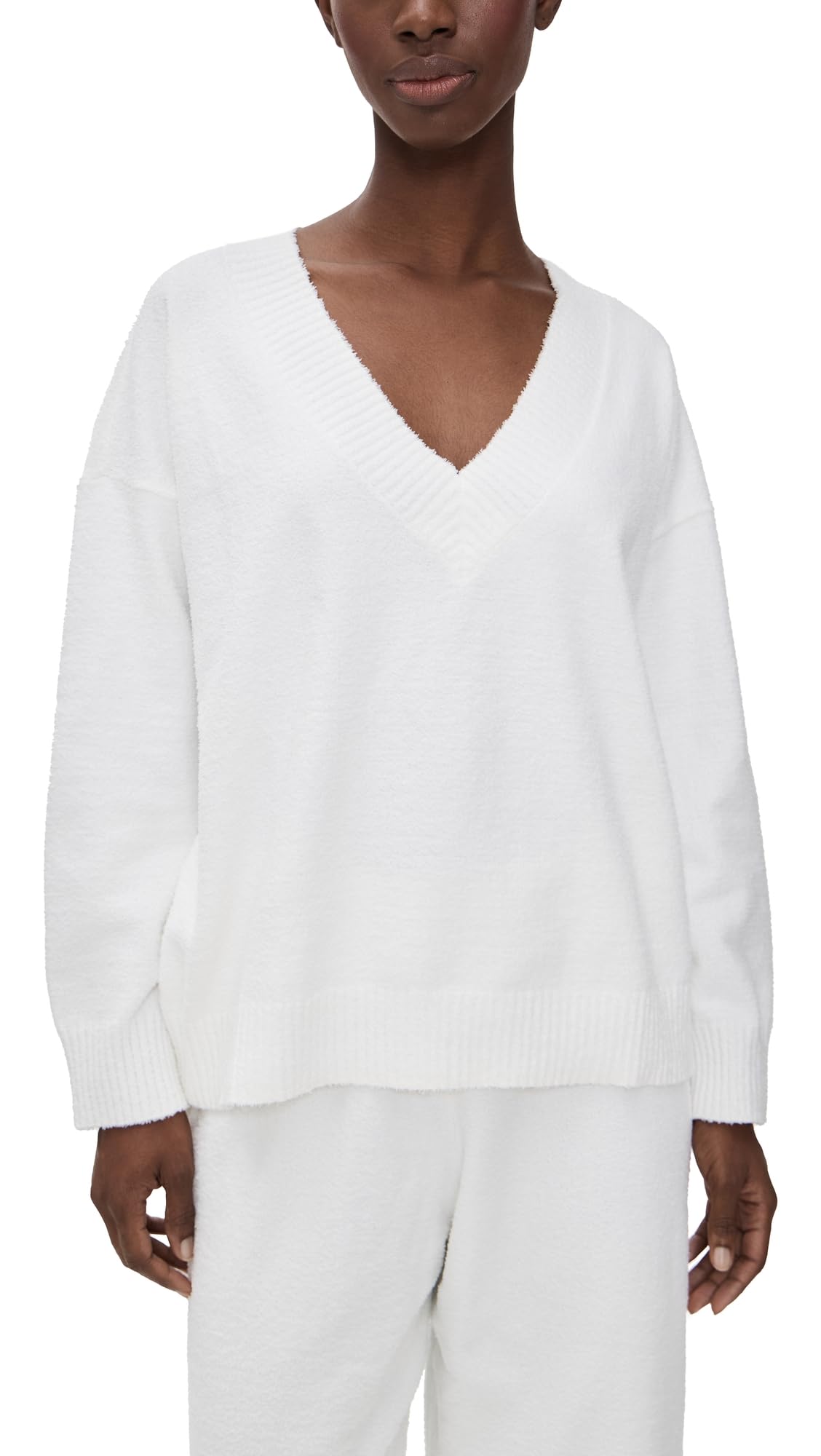 Eberjey Womens Recycled Boucle V Neck Sweater