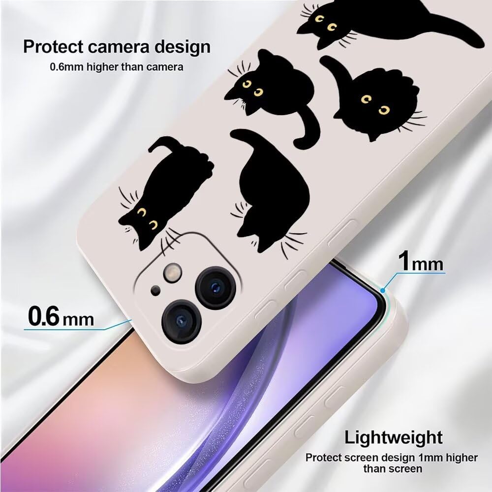 PAIX Creativo Cartone Animato Custodia Morbida in Silicone Compatibile con iPhone 7/8/SE 2020/SE 2022 Cover, [Pattern Gatto] Anti Fall Protettivo Case,Bianco