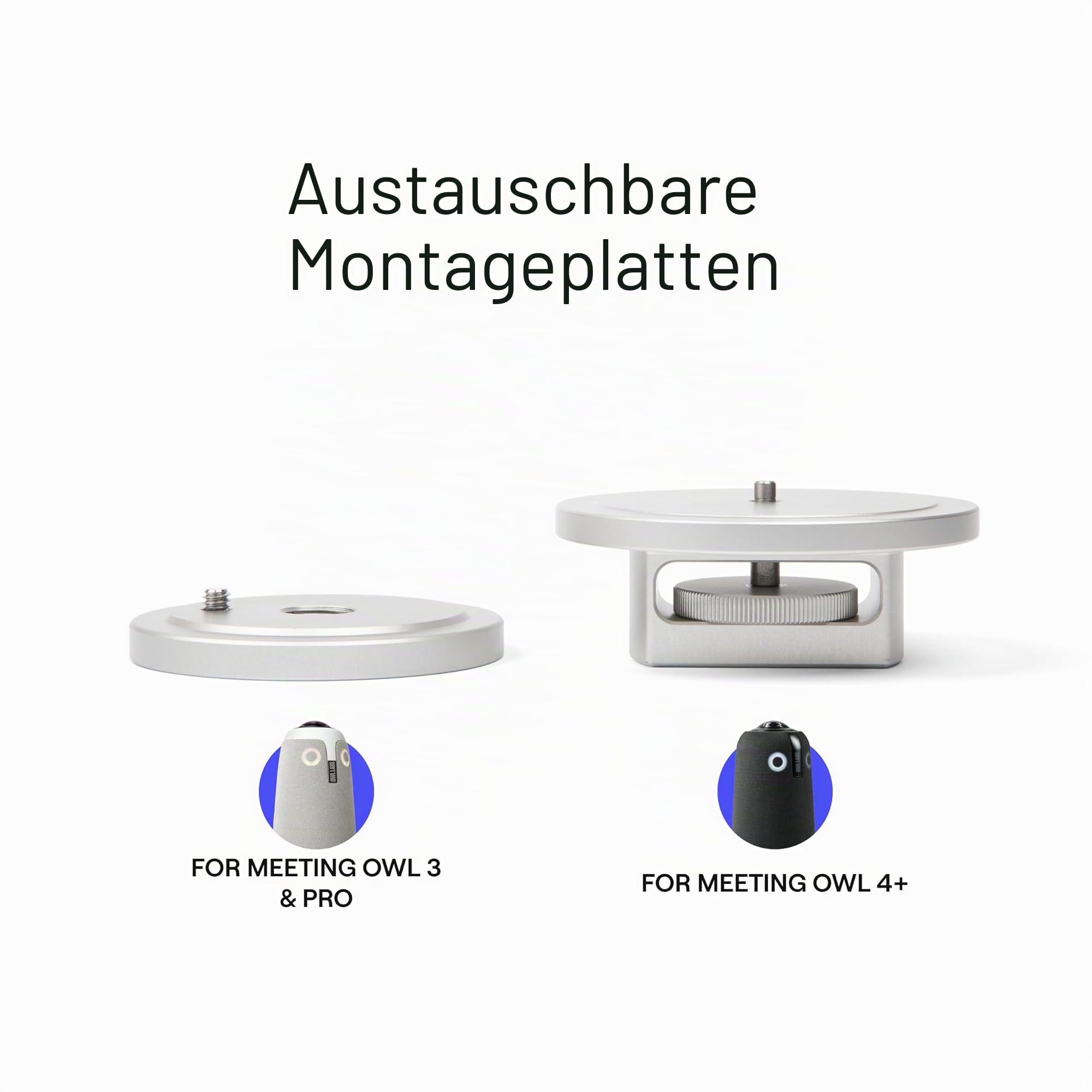 Owl Labs Meeting Owl Stativ für Meeting Owl 3 oder Pro – maßgeschneidertes Aluminiumstativ für Flexible Einrichtung, Silber