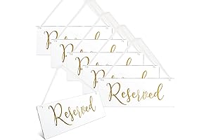 6 Pcs Reserved Signs for Wedding Chairs, Reserved Chair Signs, Reserved Hanging...