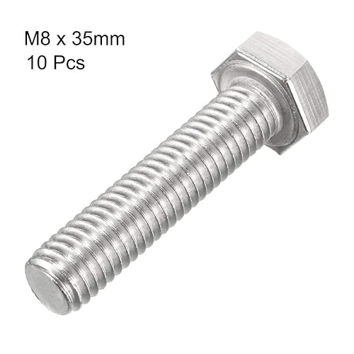 Miniatura 3 de uxcell M8x35mm Tornillos hexagonales 304 Perno de tornillo hexagonal de acero inoxidable 10pcs